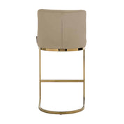 Taburete de bar Bolton terciopelo caqui / ignífugo dorado (Quartz Khaki 903)