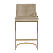 Taburete de bar Bolton terciopelo caqui / ignífugo dorado (Quartz Khaki 903)