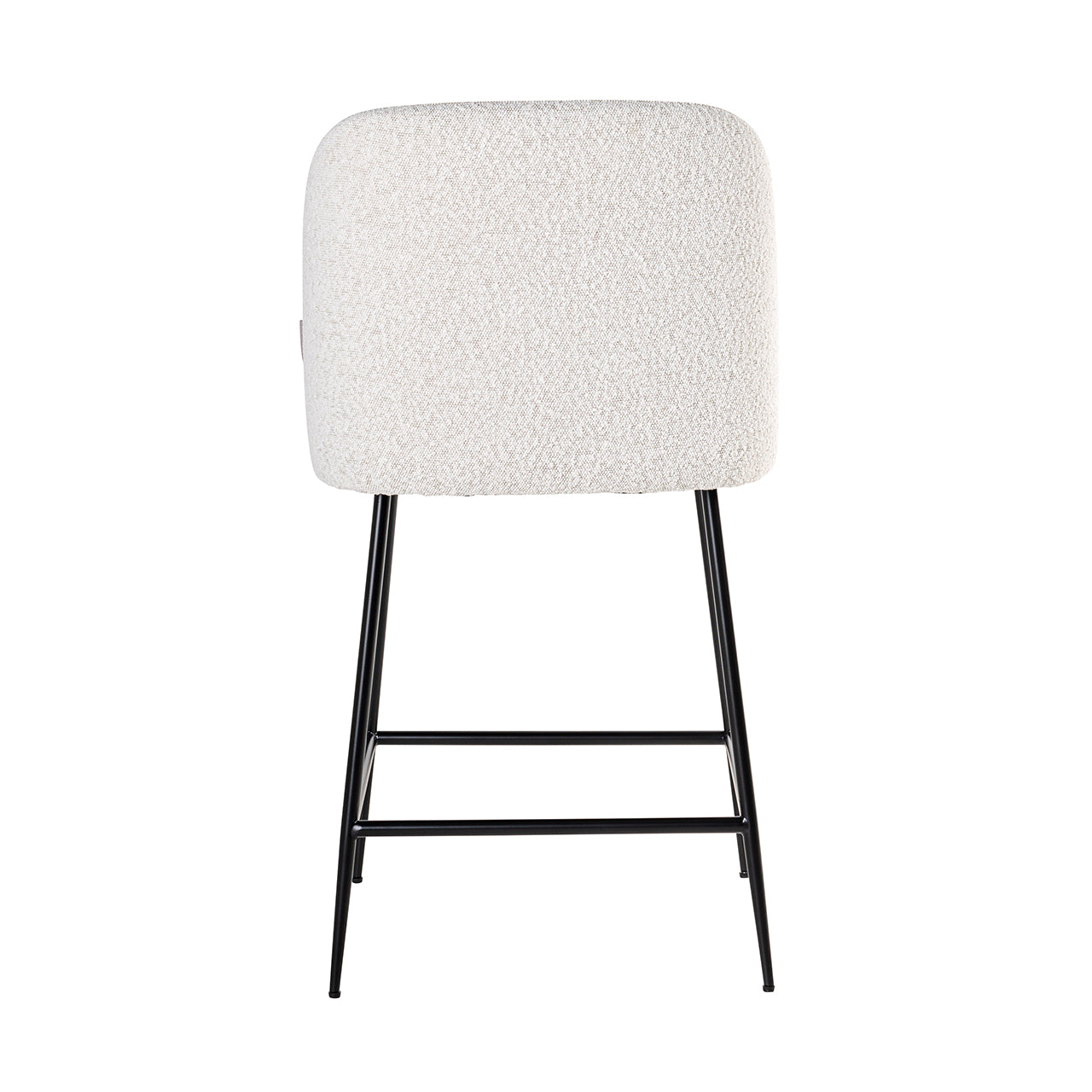 Counter stool Pullitzer white bouclé / black (Copenhagen 900 Bouclé White)