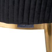 Silla Breeze Terciopelo antracita / oro cepillado revestido de fuego (FR-Quartz 801 Antraciet)