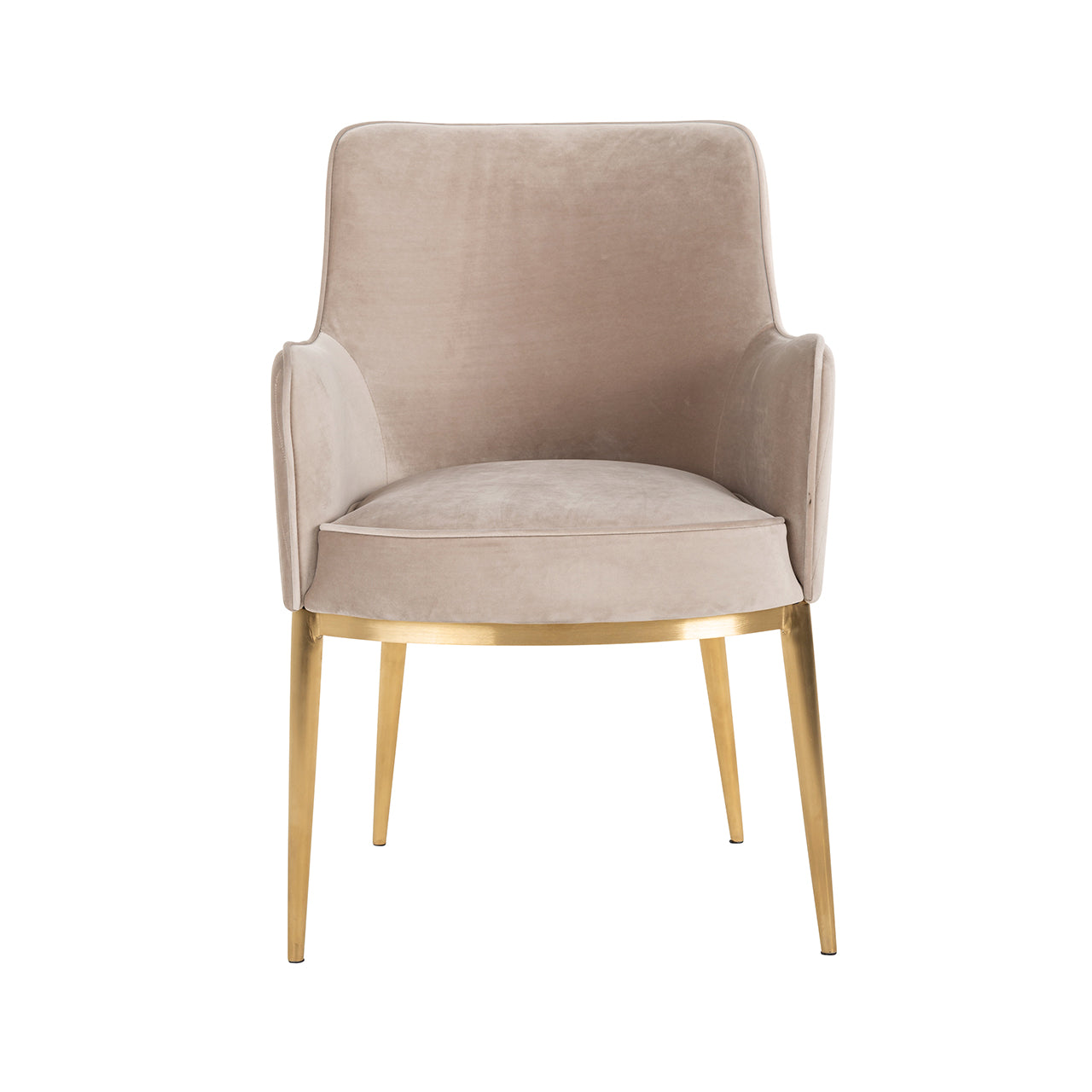 Silla Breeze terciopelo caqui / oro cepillado ignífuga (FR-Quartz 903 Caqui)