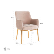 Silla Breeze terciopelo caqui / oro cepillado ignífuga (FR-Quartz 903 Caqui)