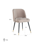 Silla Alicia terciopelo caqui ignífugo (FR-Quartz 903 Khaki)