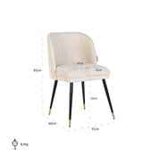 Silla Alicia chenilla blanca ignífuga (FR-Bergen 900 chenilla blanca)