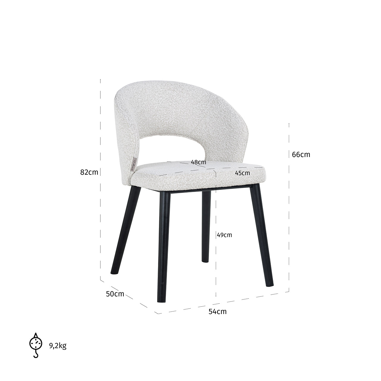 Silla Savoy bouclé blanco (Copenhagen 900 Bouclé White)