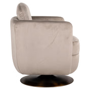 Swivel lounge chair Turner khaki velvet fire retardant (FR-Quartz 903 Khaki)