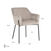 Silla Fay terciopelo caqui ignífugo (FR-Quartz 903 Khaki)