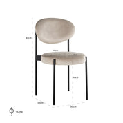 Stoel Kaylee terciopelo caqui (Quartz Khaki 903)
