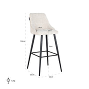 Bar stool Brooke cream unicorn (set of 2) (Unicorn 11 cream)