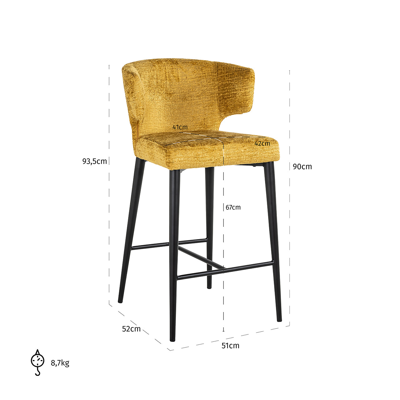 Counter stool Taylor mustard fusion (Fusion mustard 06)