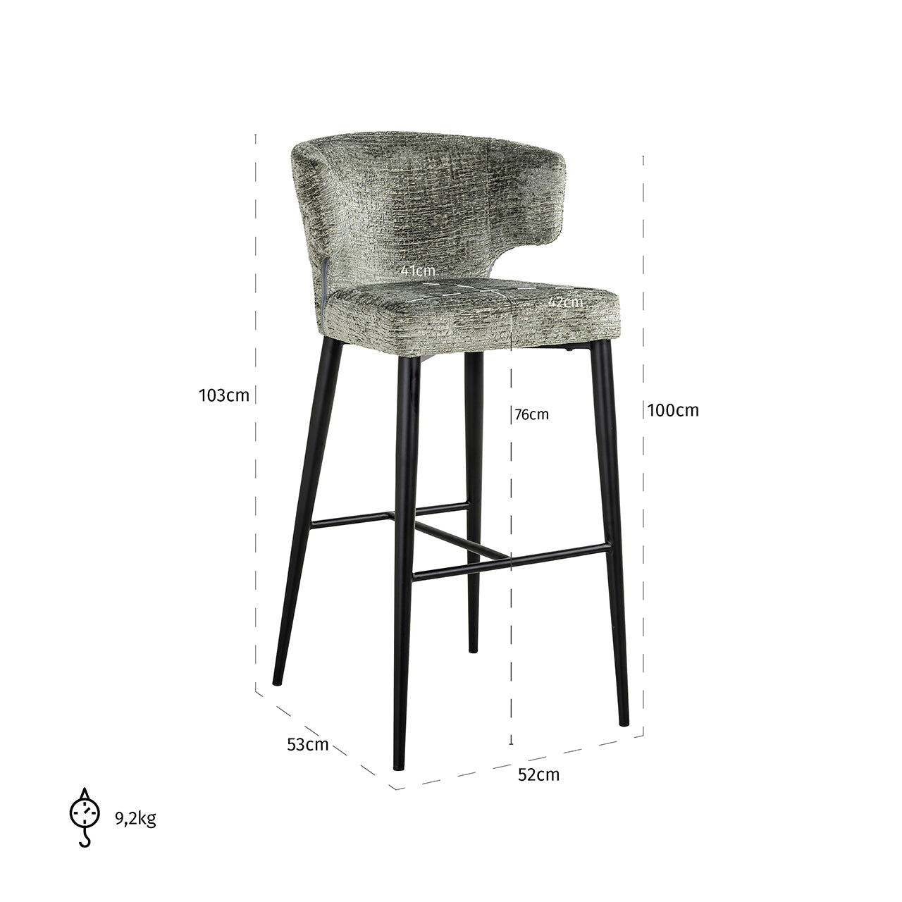 Bar stool Taylor thyme fusion (Fusion thyme 206)