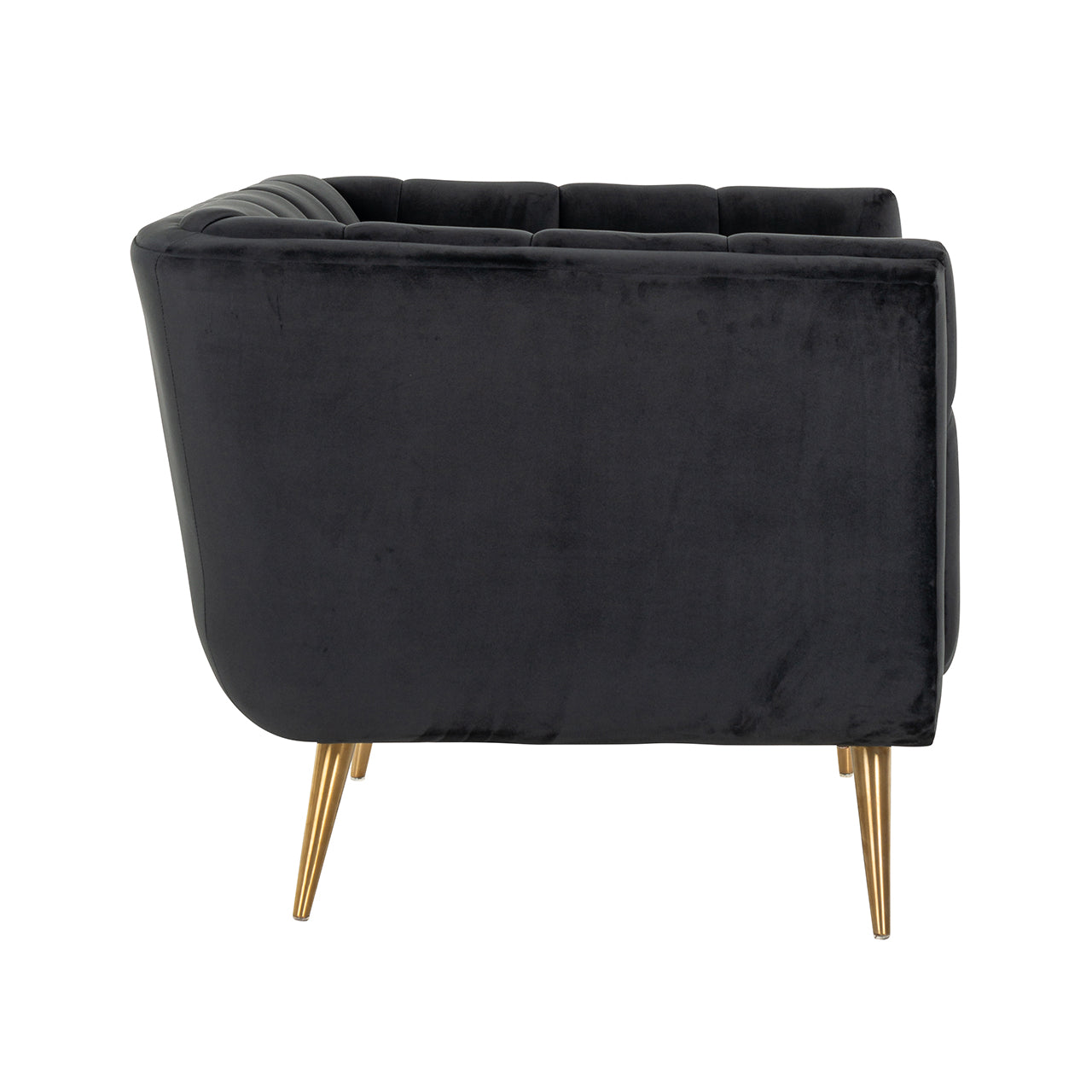 Lounge chair Huxley Antraciet velvet / Brushed gold (Quartz Antraciet 801)
