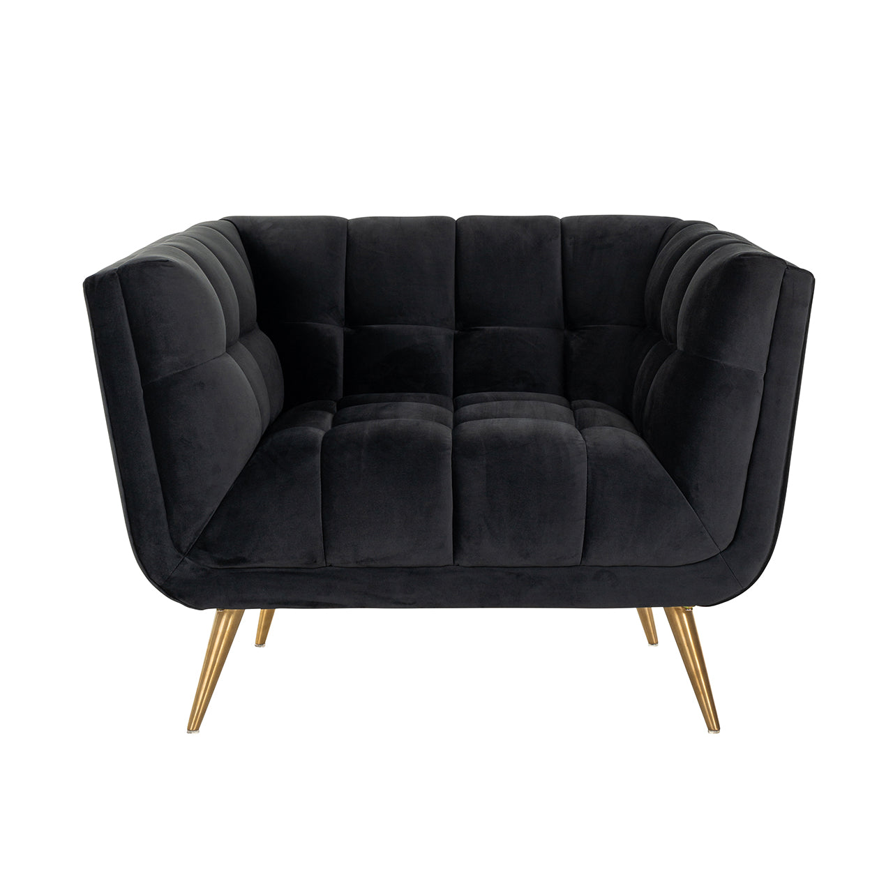 Lounge chair Huxley Antraciet velvet / Brushed gold (Quartz Antraciet 801)
