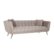 Sofá Huxley Terciopelo Caqui / Oro cepillado (Quartz Khaki 903)