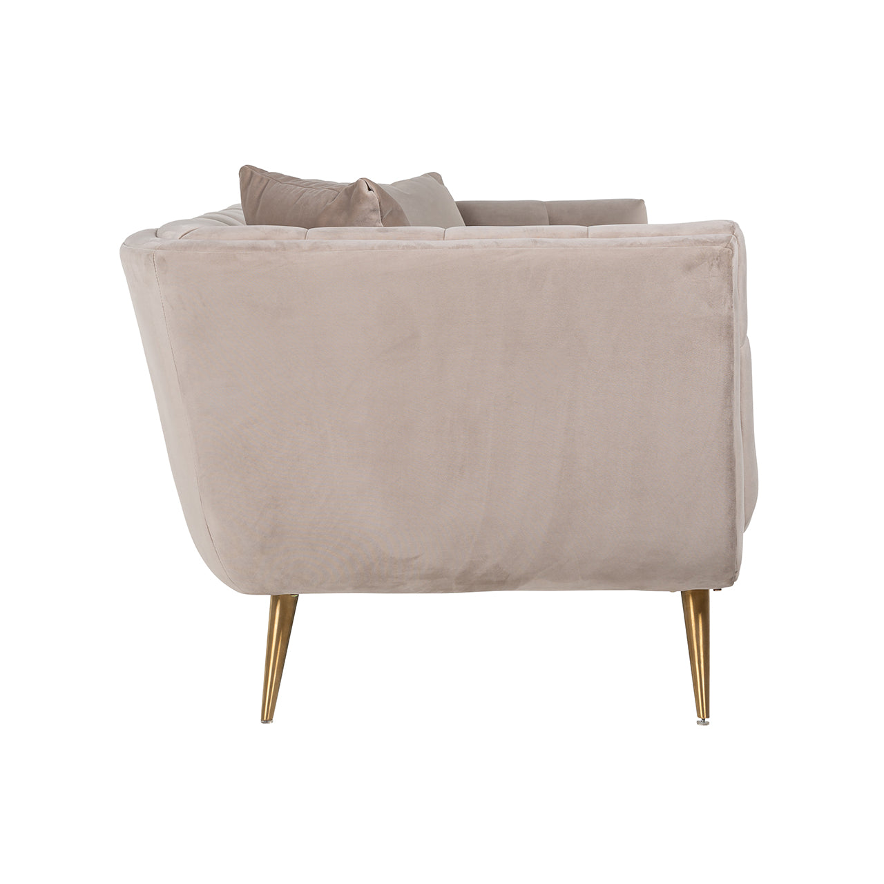 Sofá Huxley Terciopelo Caqui / Oro cepillado (Quartz Khaki 903)