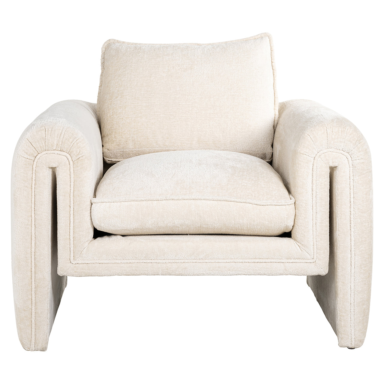 Lounge chair Sandro white chenille (Bergen 900 white chenille)