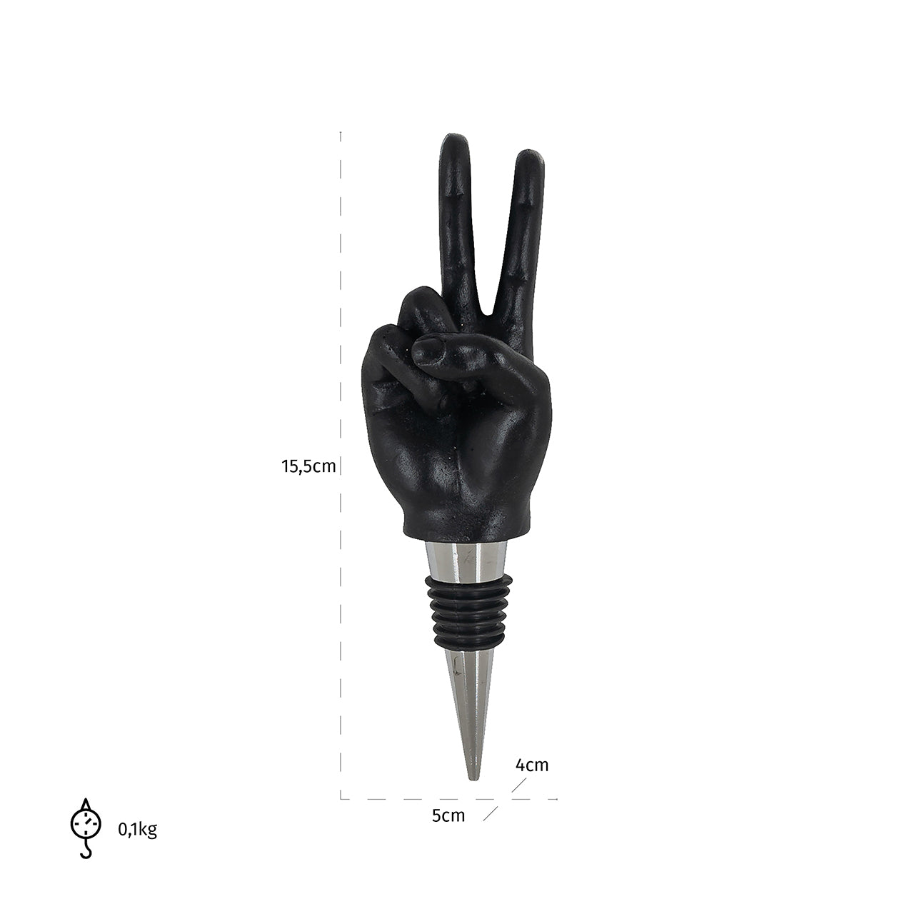 Wijnstopper Charona (6 stuks) (Black)